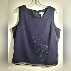 Urban Works navy blue sleeveless top women's L  #1903